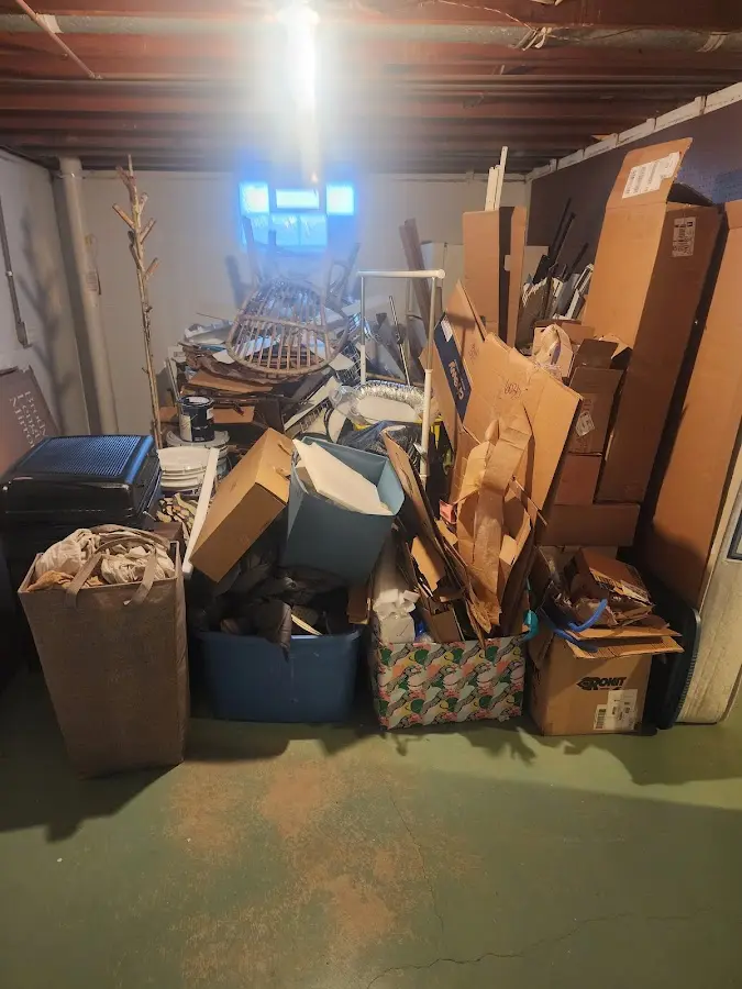 Roll-off dumpster container at job site for 4 Yard Dumpster Rental in Hellam